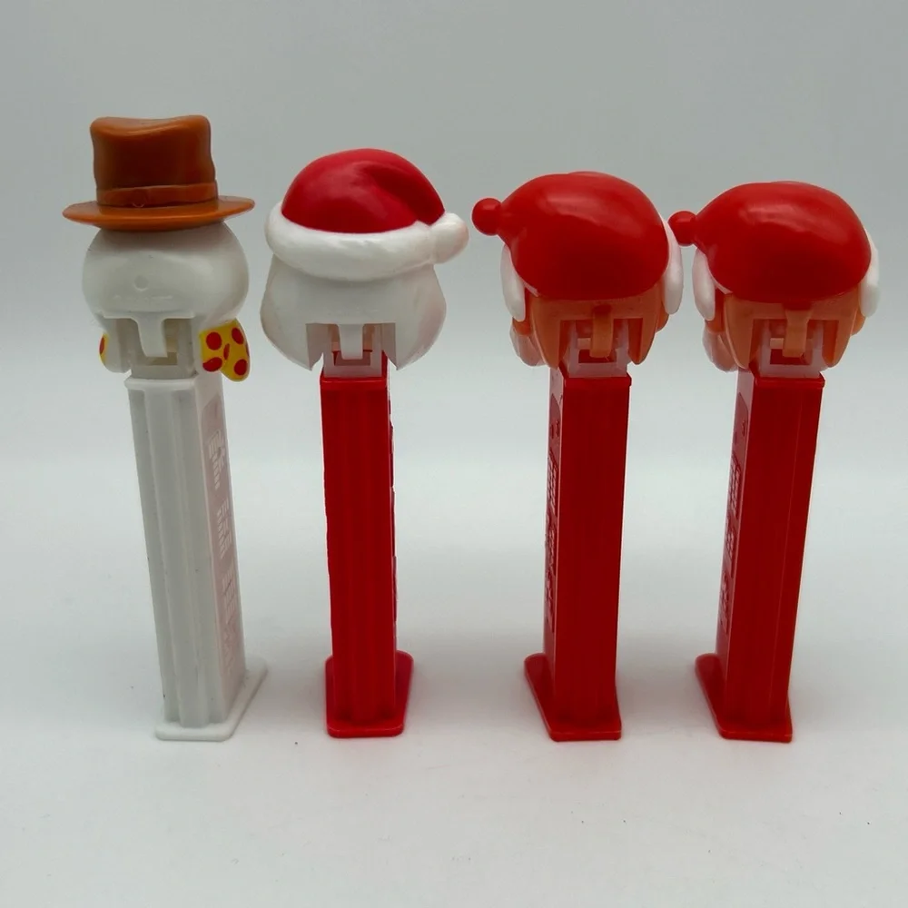 Lot Of 4 Vintage PEZ  Candy Dispensers Santa Clause And Snowman